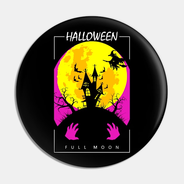 Halloween with Full Moon Pin by Marilineandco