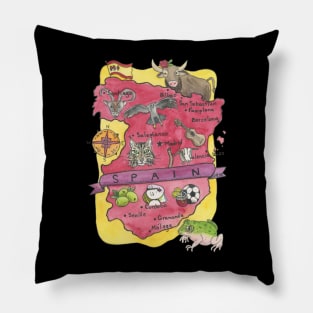 Map of Spain Pillow