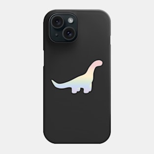 Rainbow Pastel Gradient Dinosaur (Black Background) Phone Case