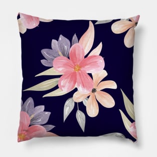 Vintage Floral Patterns Watercolor Pillow