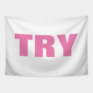 Try Word - Simple Pink Text Tapestry