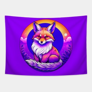 Purple Kitsune Fox Tapestry