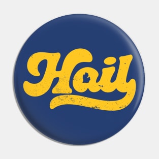 Retro Script Hail // Vintage Football Gameday in Michigan Pin