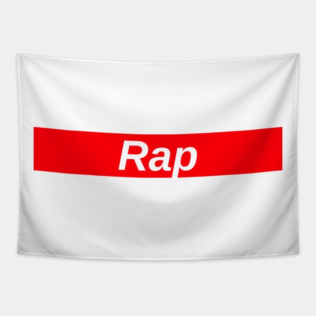 Rap // Red Box Logo Tapestry by FlexxxApparel