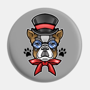 Cute Dog French Bulldog Wearing Sunglasses Hat and Bow Tie Pin