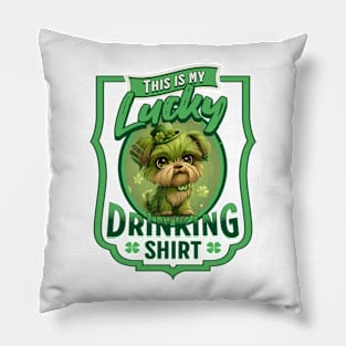 Cuty Doggy Lucky Drinking Shirt Pillow