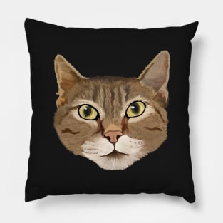 Tabby Cat Drawing Pillow