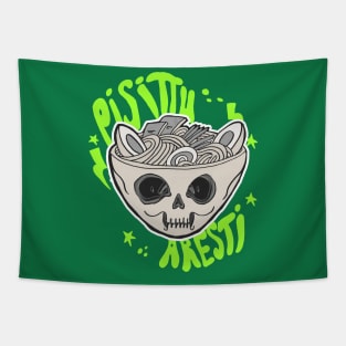 Ramen Skull Cat Pisittu Aresti - by Miskel Design Tapestry