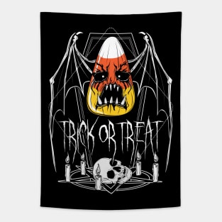 Evil Candy Corn Trick or Treat Tapestry