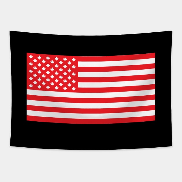 Canadian American Flag Tapestry by GloopTrekker