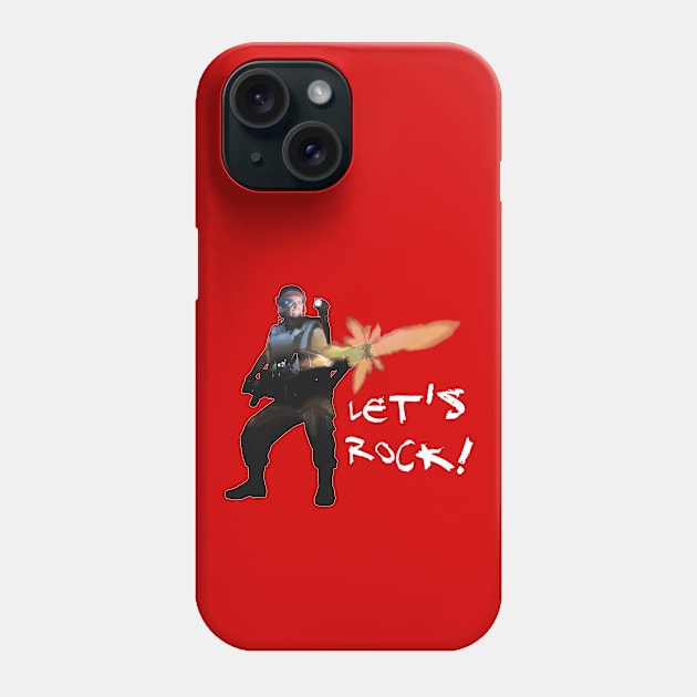 Aliens (1986) Vasquez: LET'S ROCK! (fire opacity: 70%) Phone Case by SPACE ART & NATURE SHIRTS 