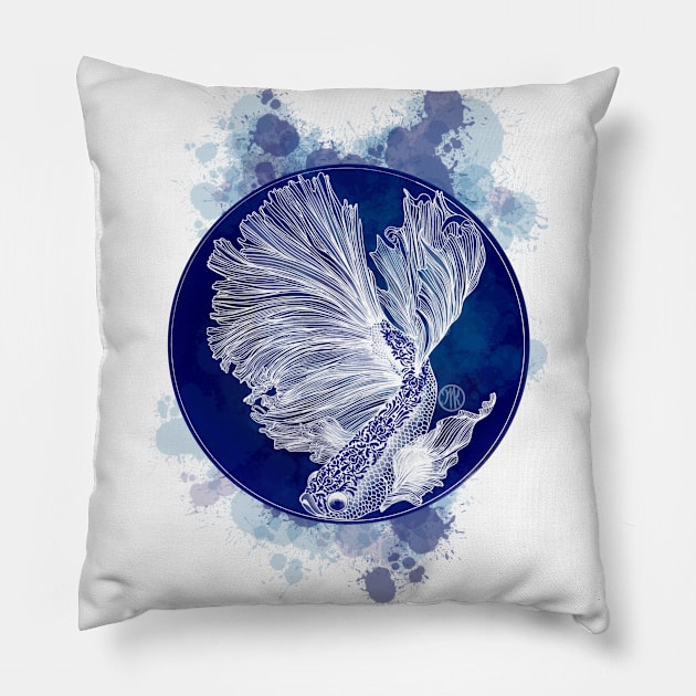 Porcelain Fish Pillow by Marike Korting Art