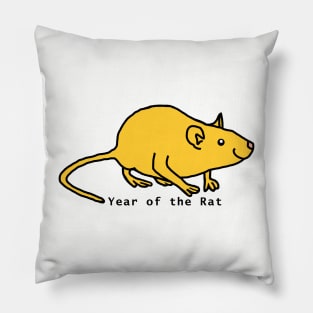 Year of the Rat in Yellow Pillow