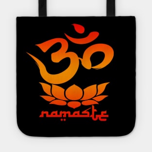 Namaste Symbol with Lotus Flower Tote