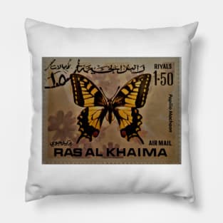 Butterfly vintage stamp Pillow