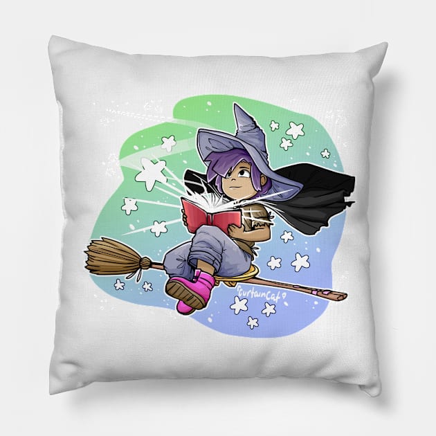 Casting Spells Pillow by CurtainCat