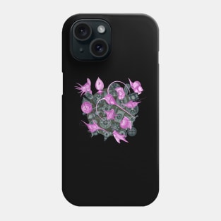 Ernst Haeckel Pink Peridinea on Cerulean  Diatoms Phone Case