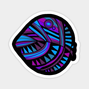 Mazipoodles New Fish Head Leaf Black Purple Blue Magnet