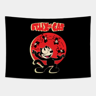 Felix the Cat Juggling Mice Felix Cat Cartoon Red Old School Retro Style Tapestry