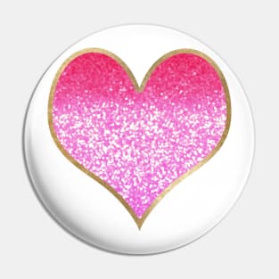 Heart - golden bright pink gradient Pin