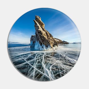 Rock mountain throw ice sea Pin