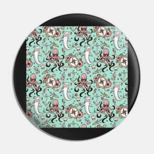 Octopus and Hammerhead Pattern Pin