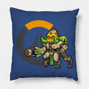 Overwatch - Orisa pixel w/ Logo Pillow