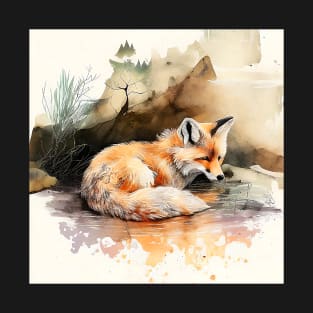 Cute Watercolor Fox T-Shirt
