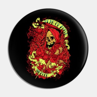 Skull with red costume Pin