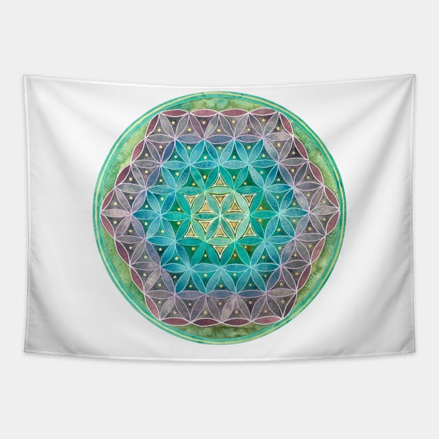 Flower of Life Tapestry by amyliafaizalart