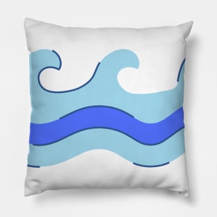 blue water waves design Pillow