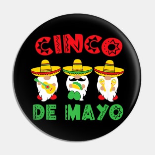 Cinco De Mayo Gnome Tacos Mexican Men Women Kids Present Pin