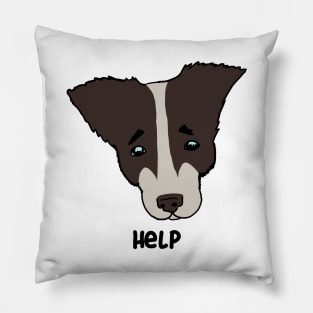 help. sad dog Pillow