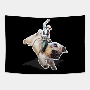 Pug Riding Tapestry