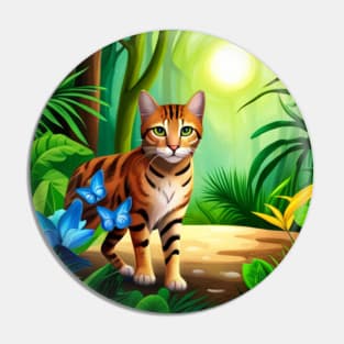 Bengal Cat in the Jungle Pin