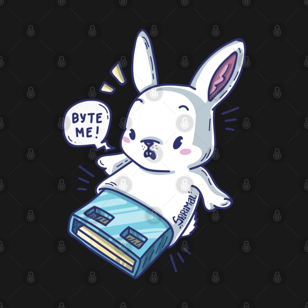 Cute rabbit flashdive saying "Byte me" by SPIRIMAL