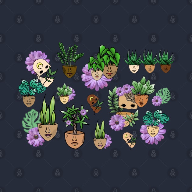 Surreal All Over Print of Punk Plant People by Tenpmcreations