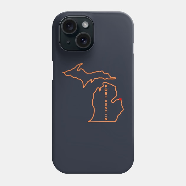 Port Austin MI Love (0range) Phone Case by TorrezvilleTees