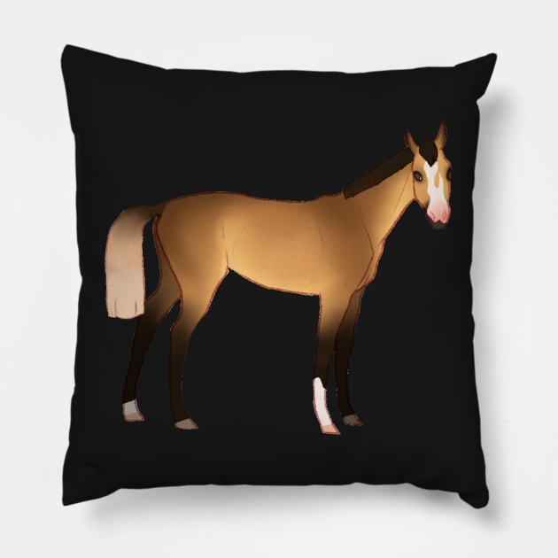 Buckskin Horse Pillow by kelseydjpaint