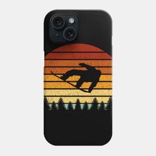 Vintage Sunset Snowboarding Gift For Snowboarders Phone Case