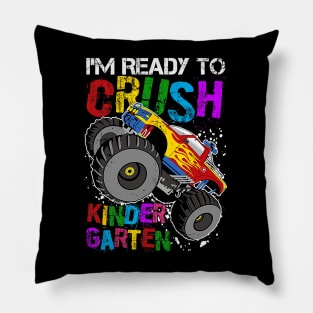 I'm Ready To Crush Kindergarten Monster Truck Back to School Pillow