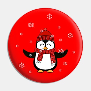 SNOW Day Winter Penguin Pin