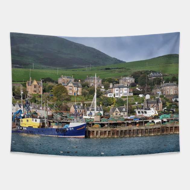 The fishing boat in harbour at Campbeltown, Scotland Tapestry by richflintphoto