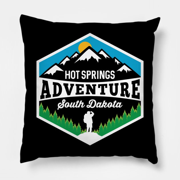 Hot Springs Adventure South Dakota Hiking Wilderness Pillow by SouthDakotaGifts