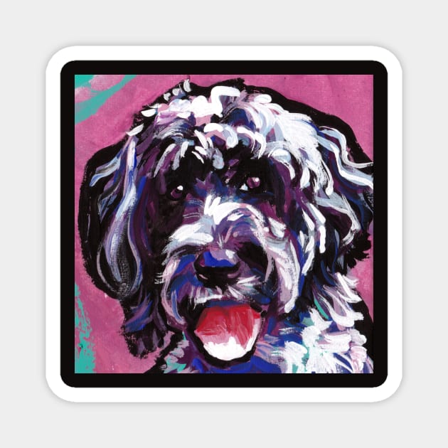 Portuguese Water Dog Pop Art Portrait Magnet by bentnotbroken11