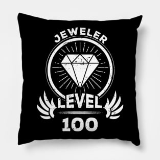 Level 100 Jeweler Gift For Jeweler Pillow