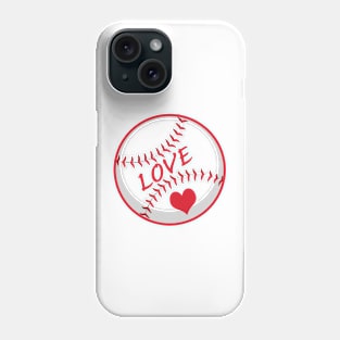 Baseball Lover Women's Cute Baseball Love Heart Baseball Mom Phone Case