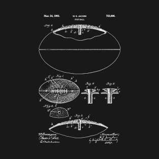 PATENT DRAWING / 1903 - Foot Ball - white T-Shirt