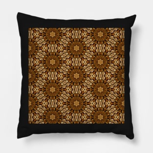 Brown Snakeskin Texture Artistic Pattern Number 5 Pillow