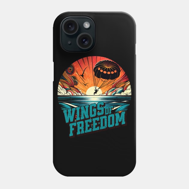 Wings of Freedom Parasailing Design Phone Case by Miami Neon Designs